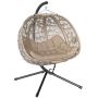 Подвесное кресло-качалка Outsunny 130x103x172 см, черно-бежевое.