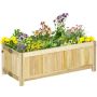 Приподнятая грядка Outsunny 70x30x25 см, светло-коричневая.