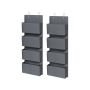 Комплект из 2 подвесных тканевых полок 12x33,5x100 см., серый