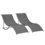 Комплект из 2 шезлонгов Outsunny 165x61x63 см, серо-серебристого цвета.