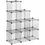 Набор из 9 модульных коробок Homcom 105x35x105см, чёрного цвета