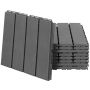 Набор из 9 террасных плиток Outsunny 30x30x2см, чёрного цвета