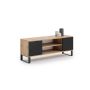 TV galdiņš Focus RTV 155x49x40 cm, dabīgs koks/melns