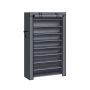 Полка для обуви 88x28x160см., серо-черная