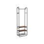 Virsdrēbju plaukts un apavu sols HSR81BX 58 x 28 x 181 cm, brūns/melns