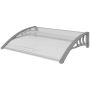 Прозрачный козырек над дверью Outsunny 100x75x23см, серебристого цвета
