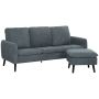 Диван с подставкой для ног Homcom 196x140x88 см, темно-серый.