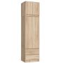 Шкаф AKORD S60, 2 двери, 2 ящика, Коричневый, 60 × 234 × 51 см