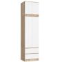 Шкаф STAR S60, 2 дверцы и 2 ящика, коричневый/белый, 60 × 234 × 51 см