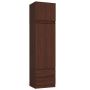 Шкаф с антресолью AKORD S60, 2 дверцы, 2 ящика, Коричневый, 60 × 234 × 51 см