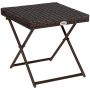 Складной уличный стол Outsunny 40x40x40см, тёмно-коричневый