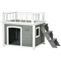 Будка для собак PawHut 121x77x78см, серо-белая