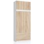 Skapis NORE S90 ar mezanīniem, ozols/balts