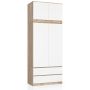 Skapis NORE S90 ar mezanīniem, ozols/balts