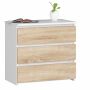 Naktsskapītis NORE CL3 60 cm, balts/ozola krāsā
