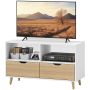 ТВ тумба Homcom 99x39x58,3см, белого/светло-коричневого цвета