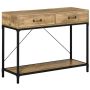 Konsoles galdiņš ar atvilktnēm Homcom 100x35x76,5cm, gaiši brūnā/melnā krāsā