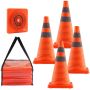 Salokāmi 45 cm satiksmes konusi ar atstarojošām apmalēm, 4 gab.