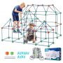 Cietokšņa būvēšanas komplekts bērniem, 180 gab., ar stieņiem un bumbiņām, izglītojoša rotaļlieta 4-8+ gadiem