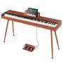 Цифровое взвешенное электропианино, 88 клавиш, Bluetooth, USB, MIDI, с подставкой и наушниками.