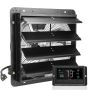 Slēģveida izplūdes ventilators, 406 mm, temperatūras un mitruma regulators, EC motors, stiprināms pie sienas, maināms ātrums, 1747 CFM, siltumnīcām un garāžām