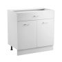 Balts shaker tipa pamatskapis ar atvilktni, 79x48x81 cm, nesalikts