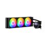 AIO CPU ūdens dzesētājs, 3x120 mm PWM ventilatori, melns, 2.1" LCD, ARGB, Intel 115X/1366/2011/1700/1200, AMD AM4/AM5