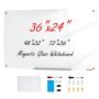 Magnētiskā, balta stikla tāfele 900x600 mm, sausai dzēšanai, stiprināma pie sienas