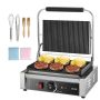 Elektriskais komerciālais panini grils, 2200 W, nerūsējošais tērauds, 34x23 cm emaljēta virsma