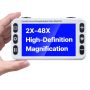 Pārnēsājams digitālais palielinātājs 127 mm, 2X–48X, 13 MP, ar AV/HDMI un salokāmu rokturi