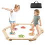 Koka līdzsvara sijas ar akmeņiem, 6 gab., Montessori rotaļlieta bērniem 2-6 m