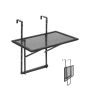 Piekarināms metāla balkona galds, saliekams, 48x61 cm, regulējams margām