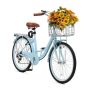 Kruīza velosipēds, 7 pārnesumi, 24 collas, gaiši zils, ar grozu un bagāžnieku