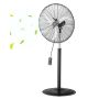 Industriāls 24 collu pjedestāla ventilators, melns, regulējams augstums, 3 ātrumi