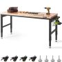 Regulējama darbagalda virsma, koka, 72x25", ar strāvas kontaktligzdām, 28-40" augstums