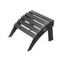 Складной пуф Adirondack из полиэтилена высокой плотности (HDPE), черный, водонепроницаемый, 47x50x33 см.