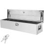 Алюминиевый ящик для инструментов для кузова грузовика, 122x38x38 см, серебристый.