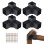 Pergolas koka siju kronšteinu komplekts, 10,2x10,2 cm, 4 gab., 3 virzienu stūra stiprinājumi