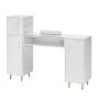 Маникюрный стол, белый, стеклянный, с тумбочками и подставкой для запястий.