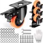 Grozāmi PVC riteņi 7,6 cm ar fiksatoru, 4 gab., neatstāj pēdas