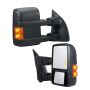 Комплект буксировочных зеркал для Ford F250–F550 1999–2007 годов выпуска, с электроподогревом и указателями поворота, черного цвета.