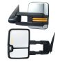 Комплект буксировочных зеркал для Chevrolet Silverado 2003–2007, GMC, Cadillac, серебристый, электрические, складные.