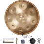 Handpan bungas 55,9 cm, 9 notis, re minors, tērauds, manuāls