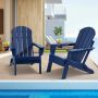 Пластиковый садовый стул Adirondack, 2 шт., темно-синий, с подстаканником.