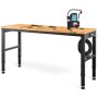 Augstumā regulējams darbagalds ar koka virsmu, 122x61 cm, augstums 72–97 cm, metāla rāmis, celtspēja 900 kg