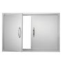 Grila durvis, nerūsējošā tērauda, ​​889x610 mm, dubultas, āra virtuves durvis