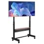 Mobilais TV ratiņi 55–100 collas, regulējams augstums ar paplāti, līdz 92 kg, VESA 800x600 mm