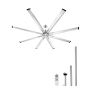 Griestu ventilators 213 cm, 6 ātrumi, alumīnijs, pulēts niķelis