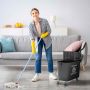 Тележка уборочная Homcom 60x27x70,5см, черно-серого цвета