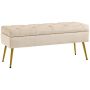 Mīksts sols ar nodalījumu Homcom 102x35x43cm, smilšu/zelta krāsā